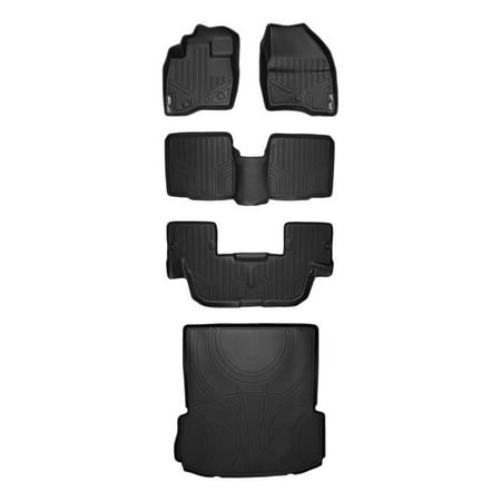 Ford Bronco Cargo Liner - Maxliner 2017-2019 Ford Explorer Without 2nd Row Center Console Floor Mats 3 Rows Maxtray Cargo Liner Set Black A0245/B0082/C0082/D0082