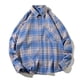 thumbnail image 3 of Blusa y camisa de manga larga con cuello vuelto para hombre, blusa informal de moda con estampado a cuadros y bolsillos, camisa de manga larga, blusa a cuadros para hombre, 3 of 5