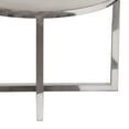 thumbnail image 4 of Round Accent Stool with Padded White Leather Seat, 4 of 8