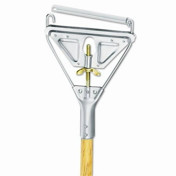0.87 x 54 in. Quick Change Metal Head Wooden MOP Handle - Natural