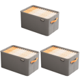 thumbnail image 1 of Caja de almacenamiento organizador de sujetador FLhrweasw tela vaquera plegable gris XL 3 piezas, 1 of 2