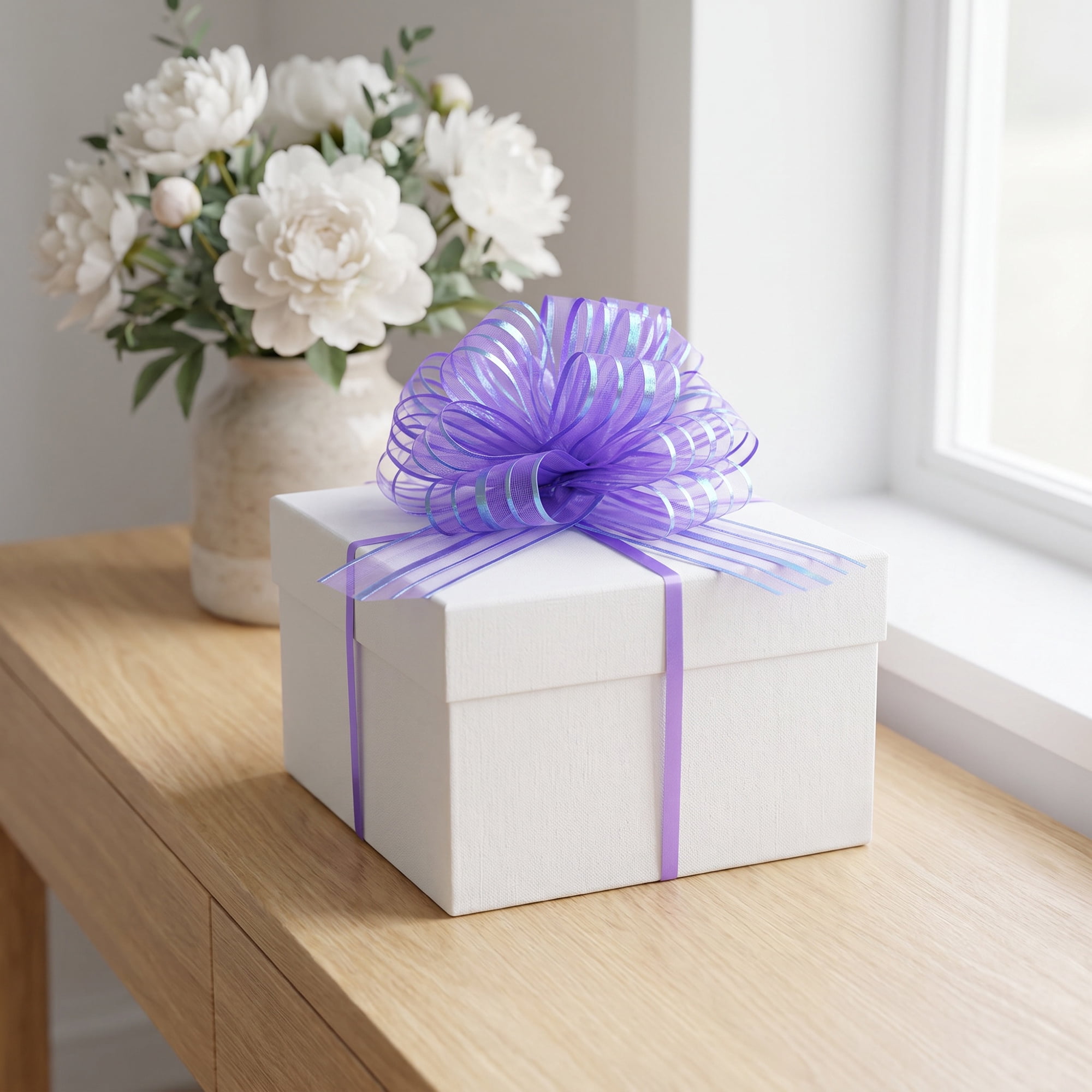 Unique Bargains Crush-Resistant Ribbon Bow for Birthday and Special Occasions Purple