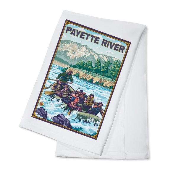 White Water Rafting, Payette River, Idaho (100 Cotton Tea Towel