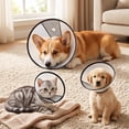 thumbnail image 7 of Transparent Pet Elizabethan Collar, Breathable Soft Mesh Recovery Cone for Dogs and Cats, Anti-Lick Wound Healing E-Collar, Size 11.8-13.4 Inches, 7 of 7