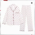 thumbnail image 2 of VISALY Womens Pajama Sets Matching Pajama Set Fashion Print Pajamas Long Sleeve Collared Shirts Wide Leg Pants Comfy Nightwear Soft Sleepwear Fall Cotton Loungewear Sets Pink Xxl, 2 of 4