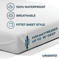 thumbnail image 3 of UNIENTO Mattress Protector Fitted - College Dorm Room, New Home, First Apartment Essentials - Cotton, Waterproof Mattress Cover Protector and Encasement, 3 of 6