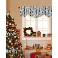 thumbnail image 4 of Christmas Winter Snowman Tie Up Valances Curtain, Snowflakes Black Gray Striped Adjustable Rod Pocket Short Window Treatment Tie Up Curtains Valances for Kitchen Living Room Bathroom 60x18 Inches, 4 of 9