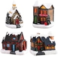 thumbnail image 1 of 4pcs Resina Navideña Casa de Nieve Lindo LED Pueblo Conjunto Decoración de Escritorio, 1 of 9