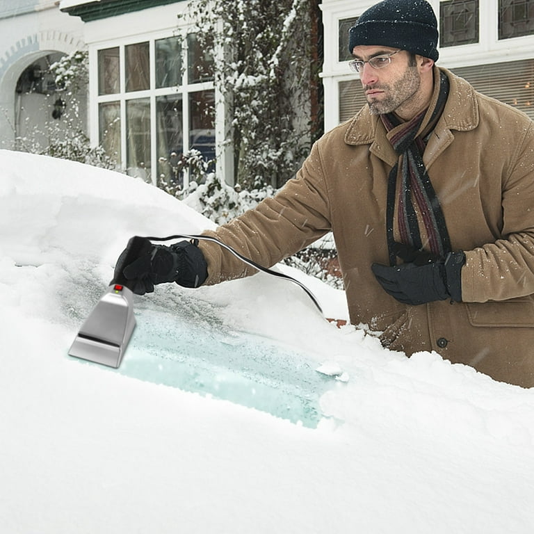 KIMISS Car Heated Scraper, 12V Auto Heated Snow Shovel Electric
