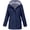Dark Blue, variant on Joernso Women Solid Color Stripe Outdoor Windproof Waterproof Hooded Raincoat Rain Jacket