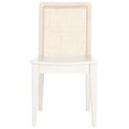SAFAVIEH Benicio Rattan Dining Chair, White/Natural, Set of 2 (18.9 in