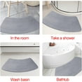 thumbnail image 4 of 1pc Curved Bath Mat Bathroom Floor Mat Solid Soft Carpet Shower Rug Quick Dry Absorbent Foot Mat Toilet Curved, 4 of 7
