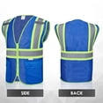 thumbnail image 2 of Chaleco de seguridad SULWZM XXL azul con bolsillos reflectantes con cremallera, 2 of 6
