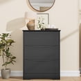 thumbnail image 3 of Commode en Bois à 3 Tiroirs, Garde-Robe Moderne Haute avec Rangement Profond, Grande Commode à Tiroirs avec Dessus Grand, Longue Commode de Rangement pour Chambre, Salon, Couloir, Chambre d'Enfant, Noir, 3 of 3