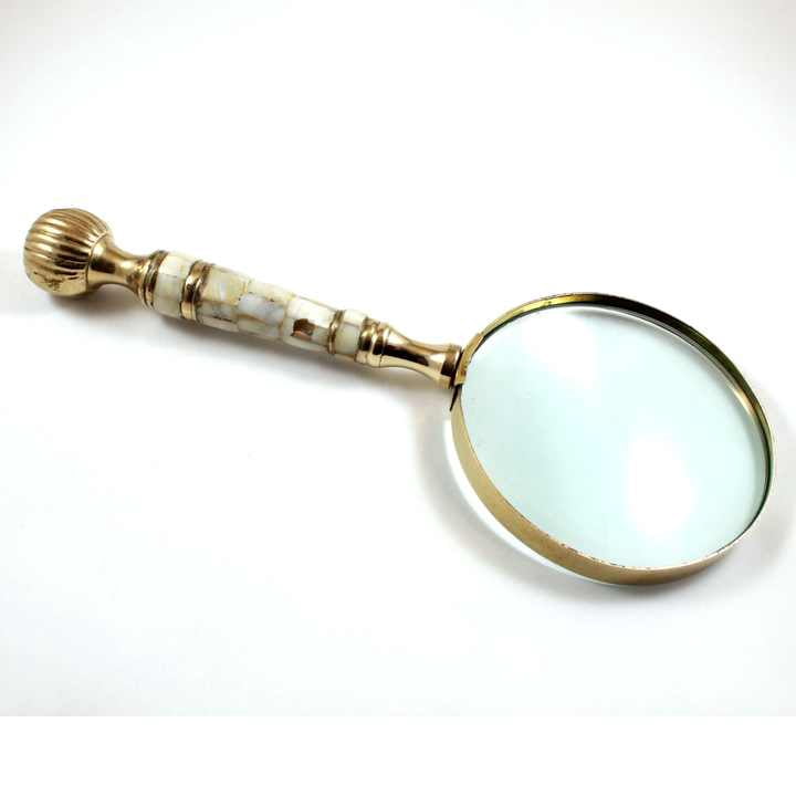 Maritime Treasures Nautical Brass Handheld Magnifier 4-Inch Magnifying Glass Lens Beautiful Brass Handle Grip Occasions Mother's Day Thanksgiving