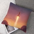 thumbnail image 7 of outer space decoration pillowcase, retro rocket flying technology and galaxy themed illustrations, sofa bedroom living room cushion cover,  1 set of 2, various sizes, 7 of 7