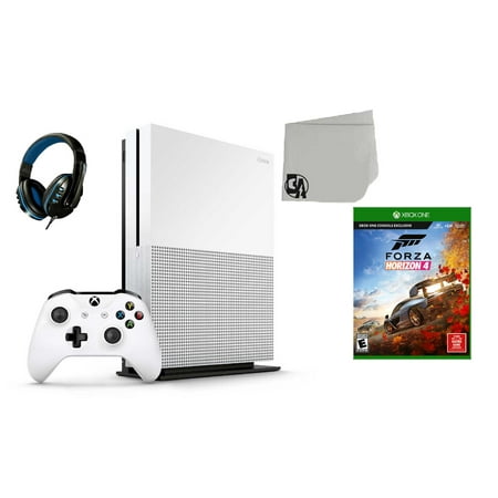 Microsoft Xbox One S 500GB Gaming Console White with Forza Horizon 4 BOLT AXTION Bundle Like New