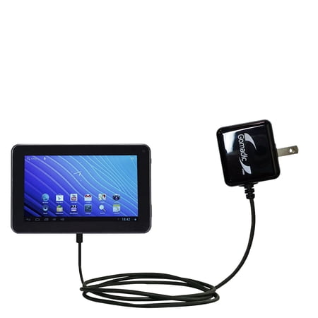 Gomadic Intelligent Compact AC Home Wall Charger suitable for the Double Power DOPO EM63 7 inch tablet - High output power with a convenient, foldable