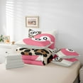 thumbnail image 6 of Castle Fairy Female Men Women Sport Billiards Twin Bedding Sets 7-Piece,Jungle Animal Cheetah Print Bedding Comforter Set Microfiber,Pink Brown Breathable Sheet Sets,Super Cozy Room Decor,Reversible, 6 of 8