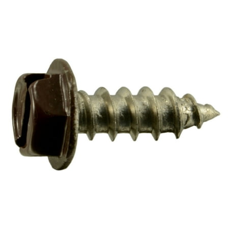 

#8 x 1/2 Brown Painted 18-8 Stainless Steel Hex Washer Head Sheet Metal Screws