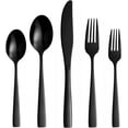 thumbnail image 1 of Black Silverware Cutlery Set,20-Piece Stainless Steel Black Flatware Utensils Service for 4,Include Knife Fork Spoon,Dishwasher Safe, 1 of 7