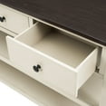 thumbnail image 2 of Retro Design Console Table with Two Open Shelves, Entryway Sofa Side Table with Pine Solid Wood Frame and Legs, for Living Room, Hallway(Espresso+Beige), 2 of 9