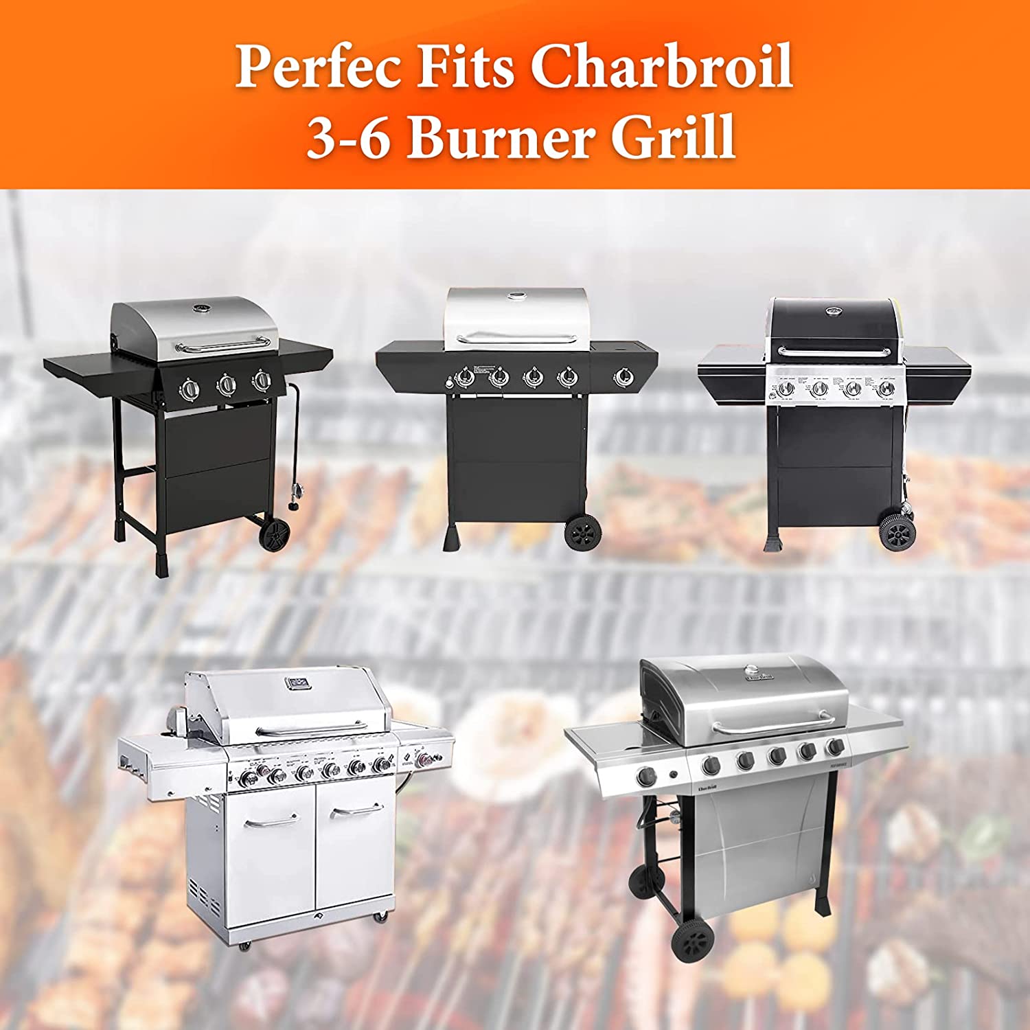 Grisun 18''-33'' Adjustable Grill Warming Rack for Charbroil 3&4&6 Burner Grill 463276517 463244819 466347017 463275517 463238218 Stainless Steel Warming Grate Replacements,G560-0004-W1 G432-0001-W1 - image 2 of 15