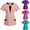 Blue, variant on Womens V-Neck Scrub Top Short Sleeve T-Shirt Casual Loose Fit Solid Color Tee with Pocket Professional Healthcare Uniform Work Shirt Soft Blouse