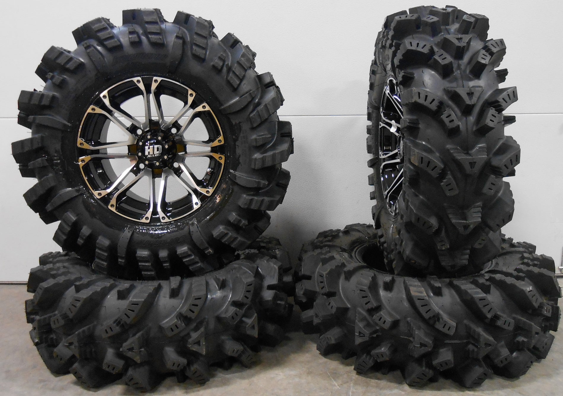 STI HD3 14" Wheels Machined 30" Intimidator Tires Polaris RZR XP 1000