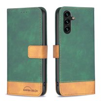 Feishell Wallet Case for Samsung Galaxy A14 5G 6.6 inch,Buisiness Luxury PU Leather Magnetic Clasp ID Credit Card Slots Holder Folio Flip Kickstand Shockproof Phone Case,Green