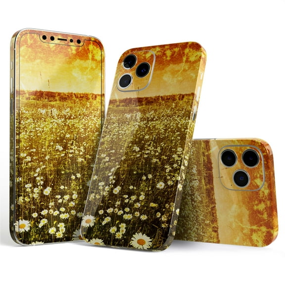 DesignSkinz Vintage Glowing Orange Field Full-Body Skin Decal Wrap Cover for iPhone 16