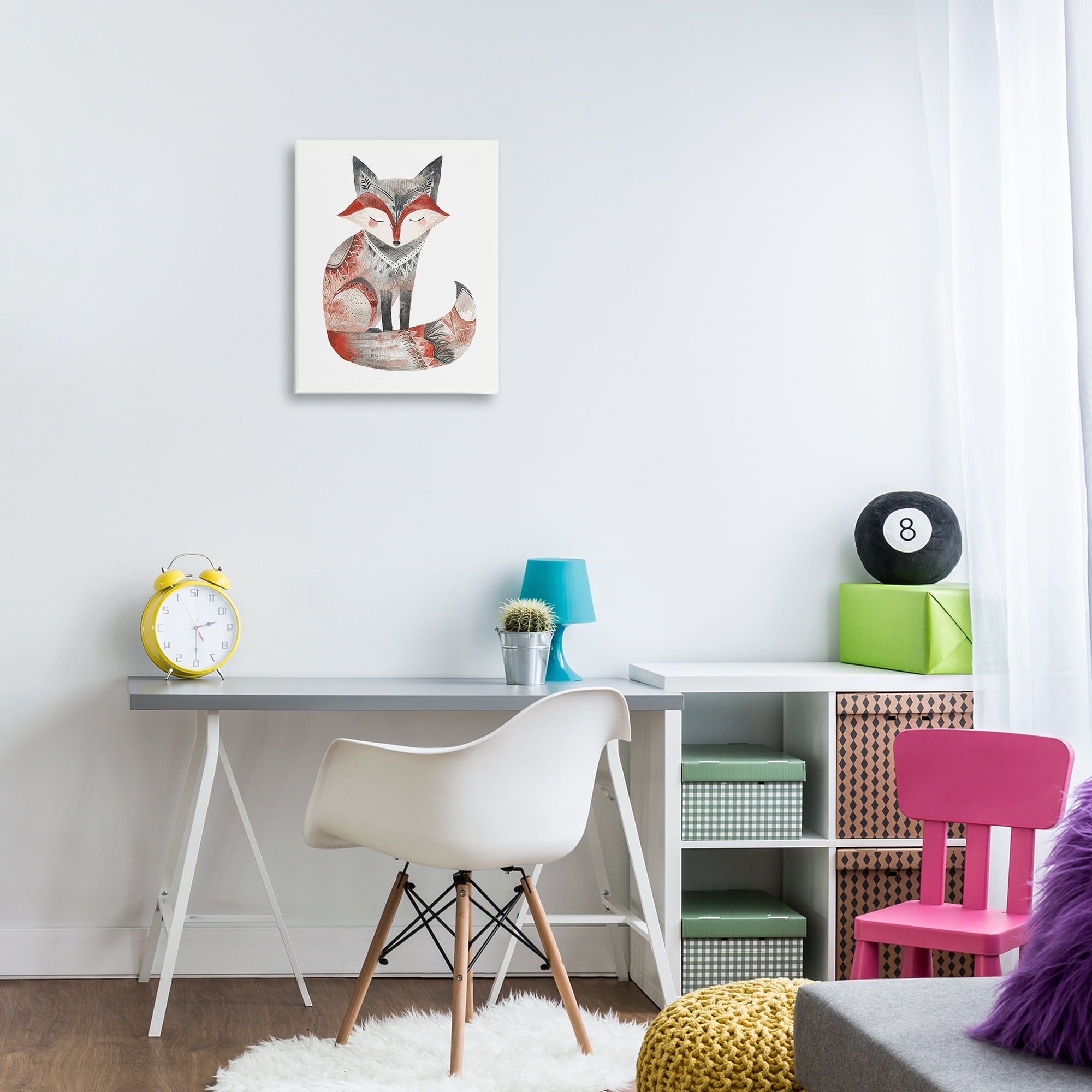 Stupell Industries Scandinavian Style Fox Animals Painting Wrapped Canvas Art Print Wall Art, 16 x 20