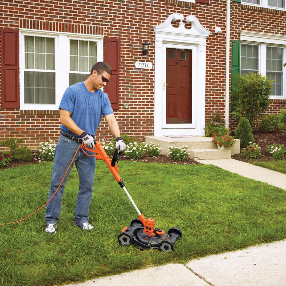 BLACK+DECKER 3-in-1 Corded Electric String Trimmer, 12 in, Edger and Lawn Mower, 6.5 Amp, MTE912