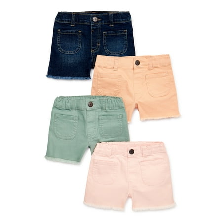 

Garanimals Baby and Toddler Girls Denim and Twill Shorts 4-Pack Sizes 12 Months-5T
