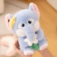 thumbnail image 4 of 9in Flower-Holding Baby Elephant Plush Toy - Sitting Pose Soft Stuffed Animal, Cute Floral Bouquet Decor, Huggable Elephant Doll for Kids Gifts Home Decor, 4 of 8