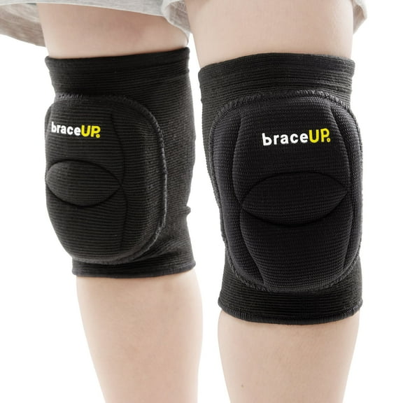 BraceUP Youth Volleyball Knee Pads for Girls & Boys Ages 8–14 – Non-Slip Sports Knee Pads with EVA Foam, Sizes for 3’7”–4’11” Tall (XS)