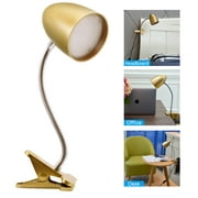 ENERGETIC Clip Desk Lamp LED Light, 3.5W 4000K Flexible Adjustable Gooseneck Light for Bedroom, Gold