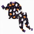 thumbnail image 5 of TOWED22 Girls Boys Halloween Pajamas Cute Graphic Cotton Toddler Kids 2 Piece Long Sleeve Pjs Fall Winter Sleepwear(Black,4-5 Y), 5 of 8