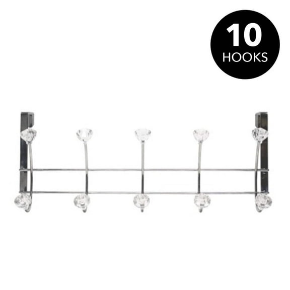 Simplify 10 Hook Over-The-Door Iron Towel Hook, Chrome
