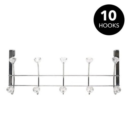 Simplify 10 Hook Over-The-Door Iron Towel Hook, Chrome