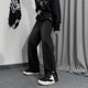 thumbnail image 5 of Pantalones Largos para Hombres Rectos Simples Sueltos Transpirables Elegantes Color Exquisito Jeggings para Hombres para Fiesta Escuela Oficina Negro L, 5 of 8