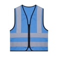 thumbnail image 3 of TiaoBug Kids Boys Girls Sleeveless Zipper Safety Vest High Visibility Reflective Volunteer Waistcoat A Blue 4-6, 3 of 7