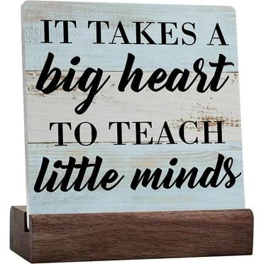 Teacher Gifts Teacher Appreciation Gifts Decor Desk Decor Sign Rustic Ceramic Desk Sign For Home Classroom Shelf Table Decoration It Takes A Big Heart To Teach Little Minds Sign