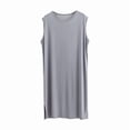 thumbnail image 5 of Sakmal Sleeveless Moo Moo for Men Tank Cotton Nightwear Gray Crew Neck Nightgowns for Men L, 5 of 5