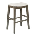 thumbnail image 4 of Scranton & Co 30" Padded Saddle Bar Stool Linen White Fabric Antique Gray 2-Pack, 4 of 4