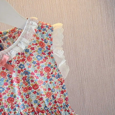 

PEASKJP Sun Dresses Toddler Kids Boho Ruffled A-Line Swing Short Sleeve A-Line Tulle Casual Dress Strappy Swing Wedding Party Evening Formal Dresses Red 12-18 Months