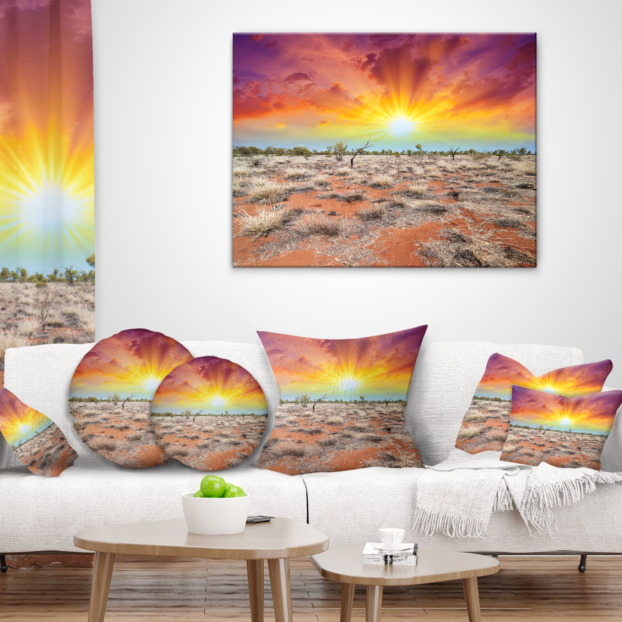 Designart Beautiful Colors of Earth - Landscape Photography Throw Pillow - 16x16