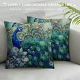 thumbnail image 3 of Nawypu Teal Peacock Throw Pillow Covers Set of  Vintage Watercolor Blue Teal Turquoise Peacock Gifts Microfiber Fabric Decoration Pillowcases Home Sofa Couch Bed Decor Square Pillow Cases, 3 of 5