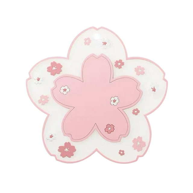Yuarrent 1 Uds. Taza de aislamiento térmico de flor de cerezo de estilo japonés, alfombrilla para taza de té, taza antideslizante para té de la leche, Mostrada Rosado L Yuarrent HA002613-03
