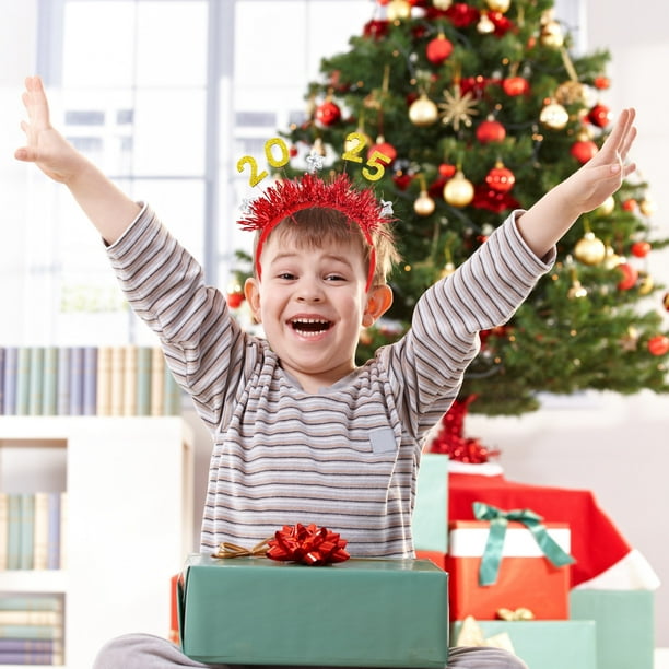 pstuiky Diademas navideñas para el pelo 2025 decoración para fiestas navideñas tocados coloridos para eventos de Nochevieja.